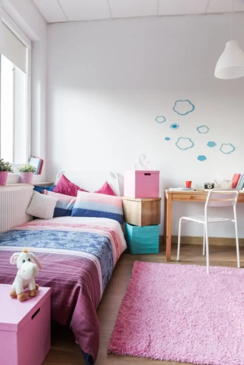 Pink and White Tween Bedroom