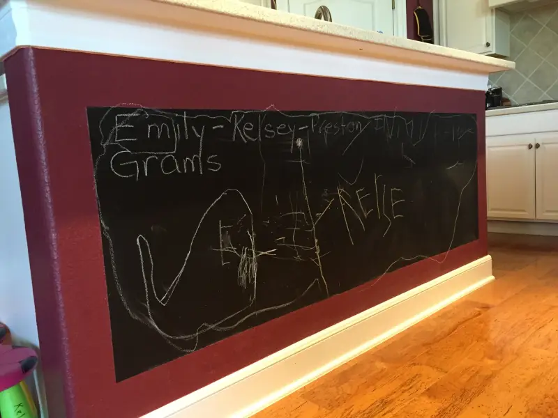 Chalkboard on Kitchen Island