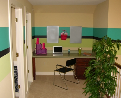 Children's Study Space with Magnetic Board on Wall  