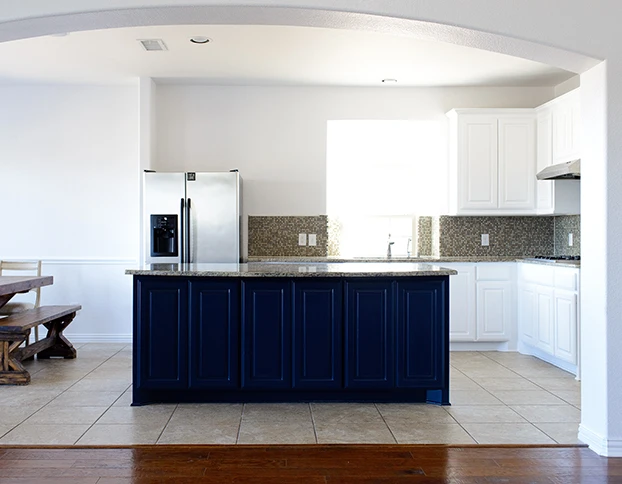 Kitchen after being painted