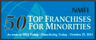 50 top franchise for minorities badge.