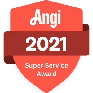 Angie 2021 Super Service Award badge.