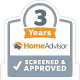 Home Advisor 3 Years Screened and Approved badge.