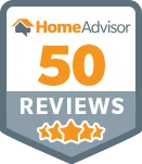 Home Advisor 50 reviews badge.