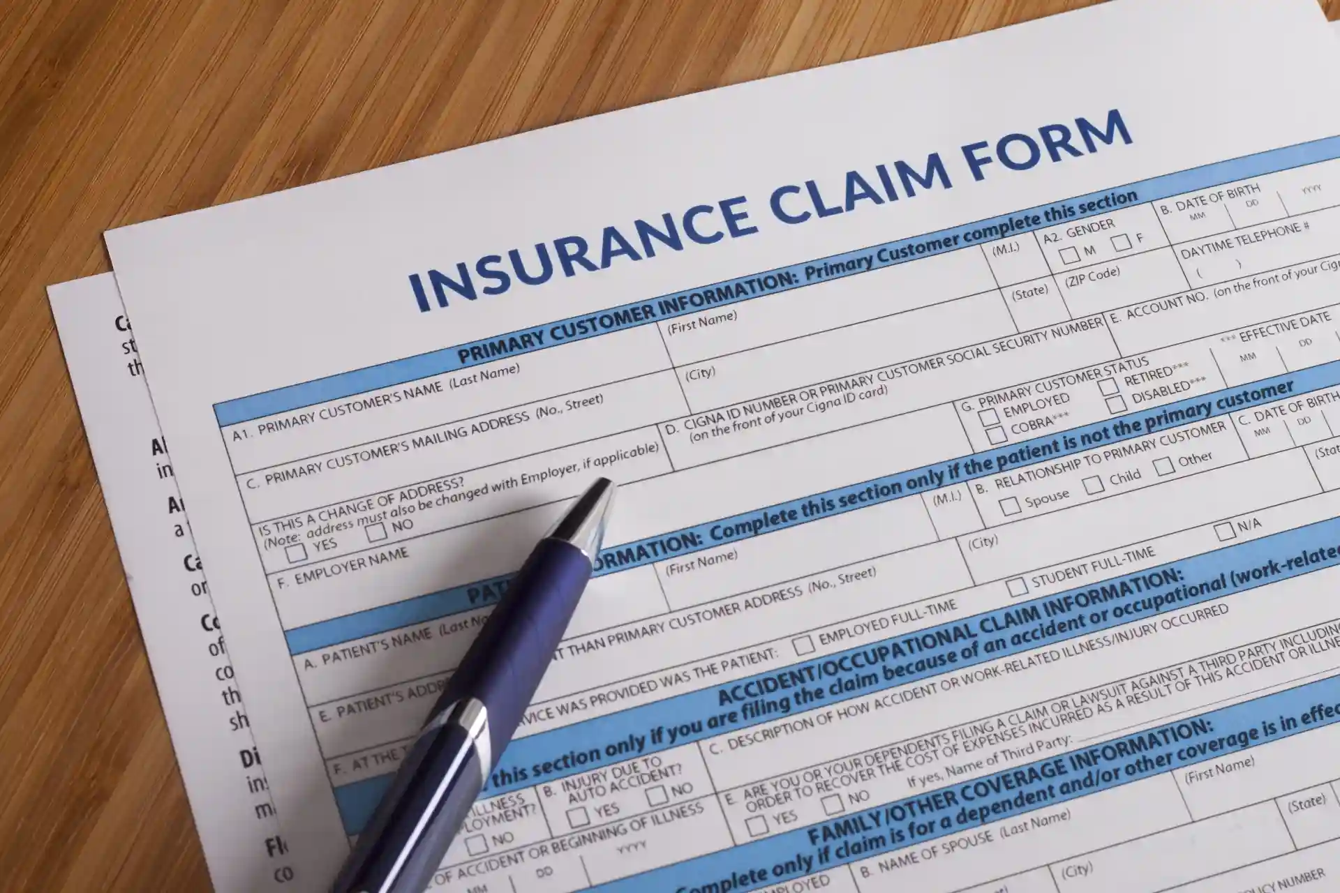 Insurance Claim Form.