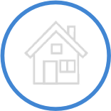 House in a white circle