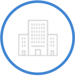 Office buildings in white circle