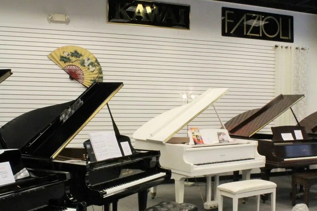 pianos at the piano company in dulles town center