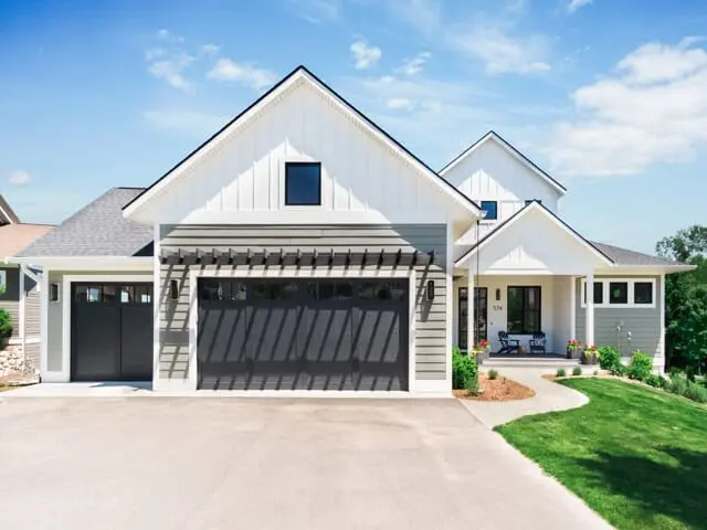 Exterior of a white painted house.