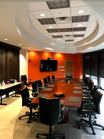 Conference room with long table and chairs in Cumming, GA.