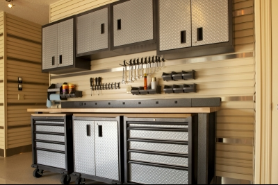 Large Workbench Area with an Assortment of Tools