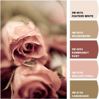 Rose-colored tones.