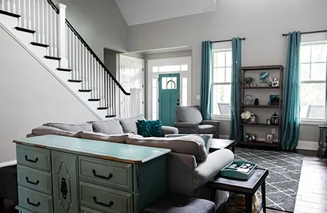 Teal living room