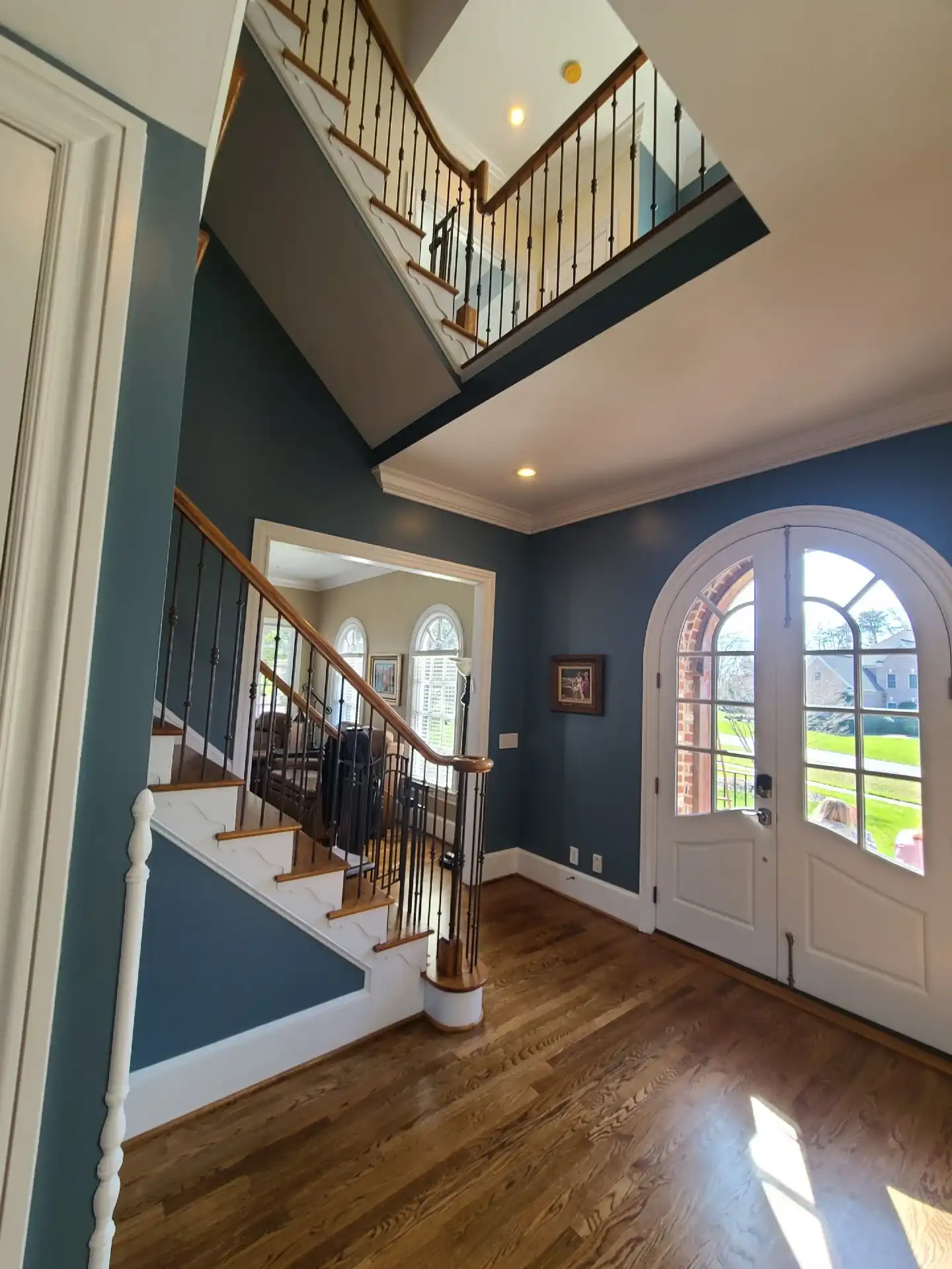 dark blue painted foyer