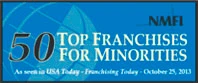 50 top Franchises for Minorities badge.