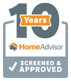 Home Advisor 10 Years Screened and Approved badge.