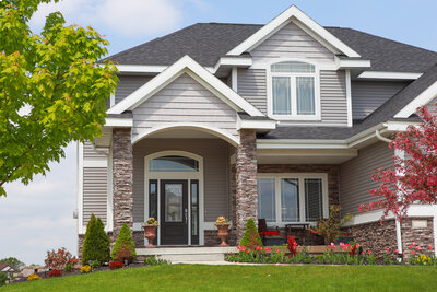 Exterior and front lawn of a two story home