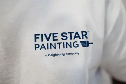 Five Star Painting Logo on a white shirt as worn by a FSP technician.
