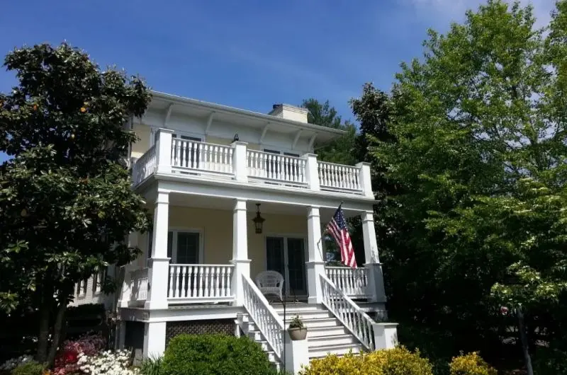 white two story colonial